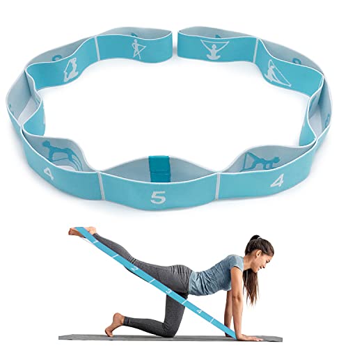 Yoga Stretching Band Elastico Fasce di Resistenza Elastico Fitness Fasce di Resistenza Cinturino Yoga Accessori per Esercizi Pilates, Stretching, Ginnastica, Danza e Allenamento 9 Loops