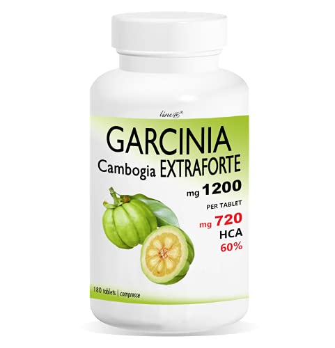 Garcinia Cambogia EXTRAFORTE 1200 mg per CPR | 720 HCA | 180 compresse (3 mesi) 100% PURE | Prodotto Italiano