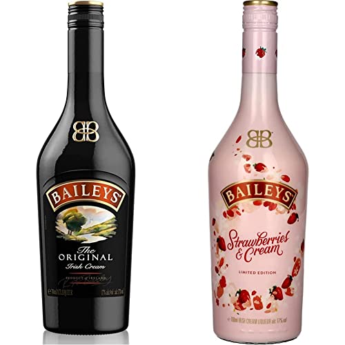 Baileys Strawberries & Cream Limited Edition 17% Vol. 0,7l & Original Irish Cream, Liquore - 70cl