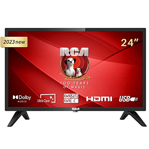 RCA iRB24H3 televisore 24 pollici (TV 61 cm), Dolby Audio, Triplo Tuner DVB-C/T2/S2, CI+, HDMI, USB, VGA per collegamento al PC, modalità Hotel inclusa