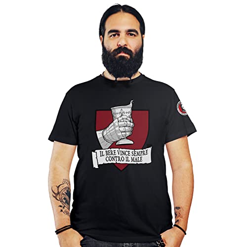 Feudalesimo e Libertà Costa Crociate - Navighiamo per convertirvi - T-Shirt Uomo - Medioevo - Maglietta a Manica Corta 100% Cotone Organico Traspirante - XL