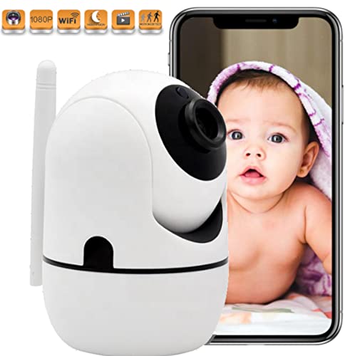 Telecamera di sorveglianza Wi-Fi interna,telecamera IP 1080P con rilevamento di movimento,telecamera di sorveglianza del bebè,con audio direzionale compatibile iOS Android.