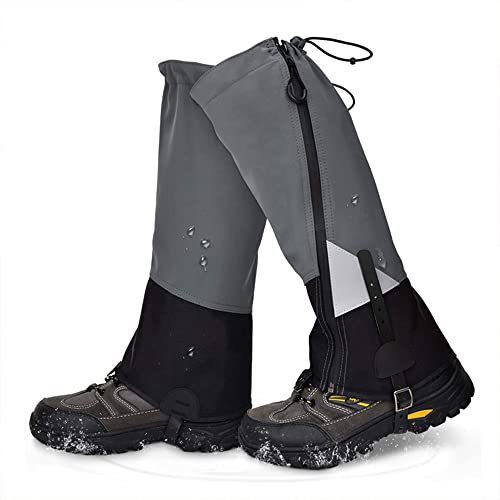 Ghette di gamba, ghette di neve impermeabile antivento, anti-lacrima regolabile stivali da stivali da neve 900D con cerniera, scarpa traspirante Ghetta per passeggiate, caccia, arrampicata e racchette
