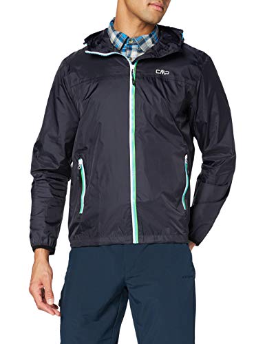 CMP Rain jacket with fixed hood, Giacca Uomo, Grigio (Antracite), M