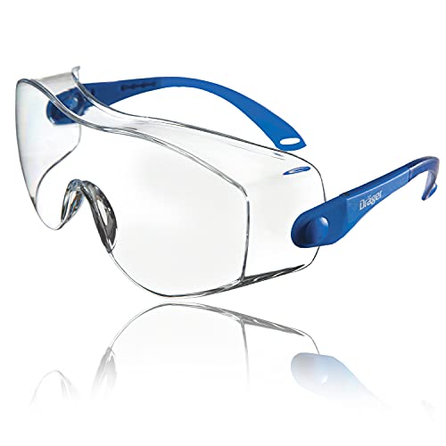 Dräger occhiali protettivi da lavoro X-pect 8120 | Sovraocchiali adatti anche per chi porta gli occhiali | antipolvere, antischizzo e antivento | Leggeri, comodi e trasparenti | 1 pz
