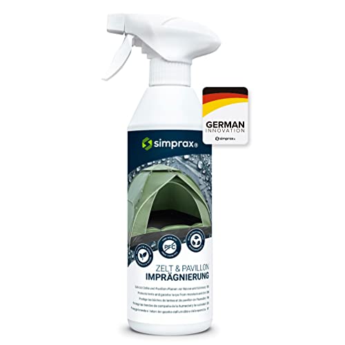 SIMPRAX® Spray impermeabilizzante per tende - abbigliamento impermeabile certificato Eco Passport da Oeko-Tex - tessuto impermeabile resistente ai raggi UV e biodegradabile - 500ml