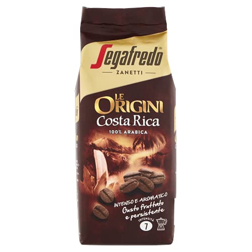 Segafredo Zanetti Caffè Macinato Gusto Costa Rica (Confezione 250 Grammi) Adatto per Moka - Linea Le Origini 100% Arabica, Tostatura media, Gusto intenso e aromatico