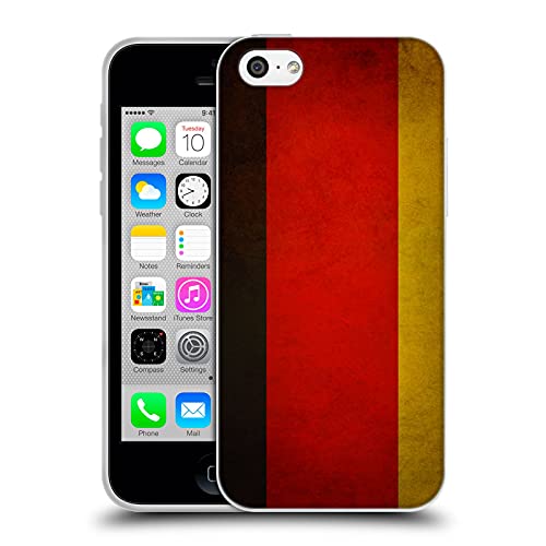 Head Case Designs Germania Bandiere dei Paesi Grunge 2 Cover in Morbido Gel Compatibile con Apple iPhone 5c