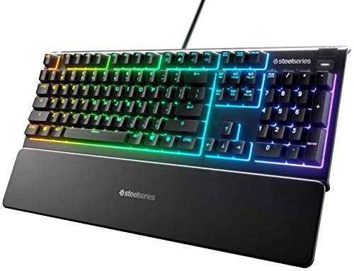 SteelSeries Apex 3 - Tastiera da Gaming RGB, Illuminazione RGB a 10 Zone, Poggiapolsi Magnetico di Alta Qualità, PC Layout Italiano (QWERTY)