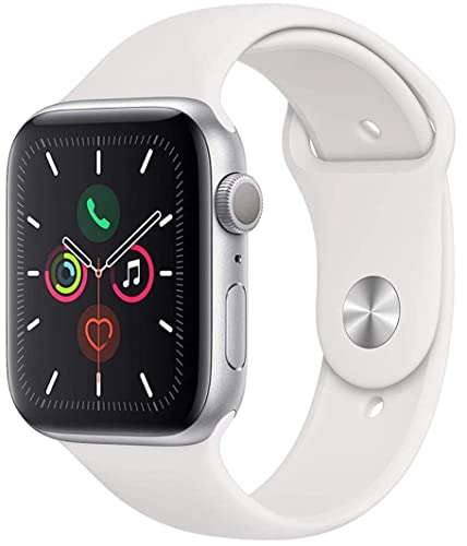 Apple Watch Series 5 44mm (GPS) - Cassa In Alluminio Color Argento Con Bianco Cinturino Sport (Ricondizionato)