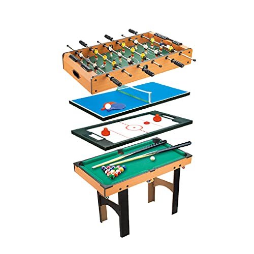 Calma Dragon 6611, Tavolo Multigame, 4 in 1, (Misure: 87 x 43 x 73cm) Biliardo, Ping Pong, Hockey e Foosball, ideale per tutta la famiglia, Multigioco per adulti e bambini, Gioco