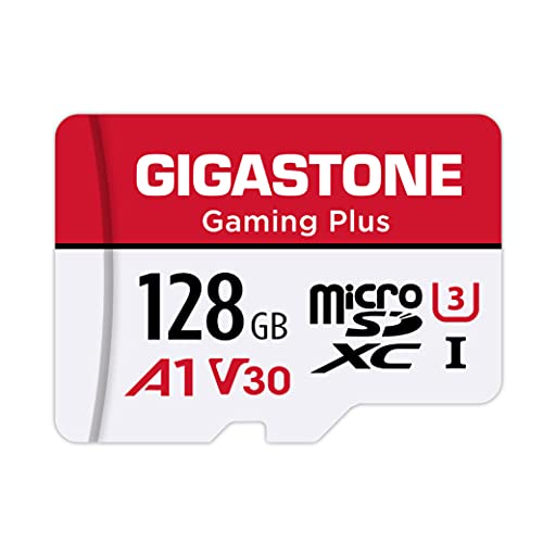 Gigastone Micro SD 128 GB, Gaming Plus, Specialmente per Nintendo Switch Gopro Fotocamere Videocamera Tablet, Velocità Fino a 100/50 MB/Sec (R/W) + Adattatore Scheda SD, UHS-I A1 U3 V30 MicroSDXC