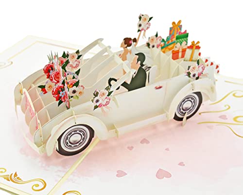 Favour Pop Up® - Biglietto di auguri 3D per matrimonio, elegante e insolito, realizzato a mano TW054