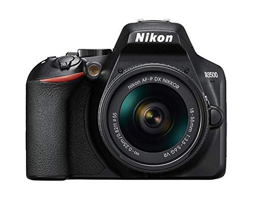 Nikon D3500 Fotocamera Reflex 24MP Full HD ISO 100-25600 Sistema Autospot Modalità Guida LCD SnapBridge Kit con Obiettivo AF-P 18/55VR Custodia e Libro Versione Nikonisti