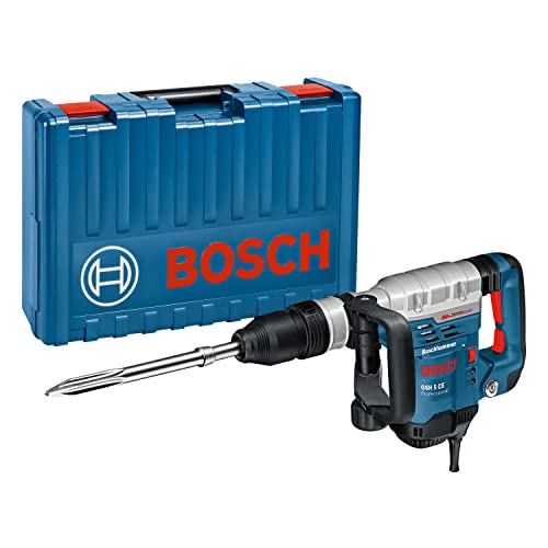 Bosch Professional 0611321000 Martello Demolitore GSH 5 CE con Attacco SDS Plus, Scalpello a Punta 400 mm, Potenza del Colpo: 2-8.3 J, in Valigietta, 1150 W