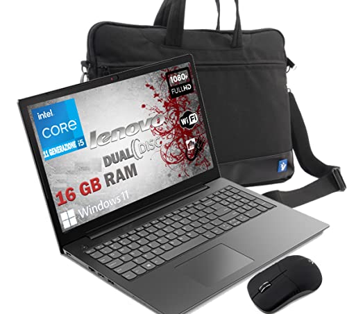 Notebook Lenovo I5 V15 Portatile Display FHD da 15.6' Cpu I5 Quad Core I5-1135G1 11Th Gen. 4,2Ghz /Ram 16Gb DDR4 /SSD M2 512GB/VGA INTEL UHD /Hdmi Dvd Wifi Bluetooth/Borsa Mouse/Windows 11 Pro