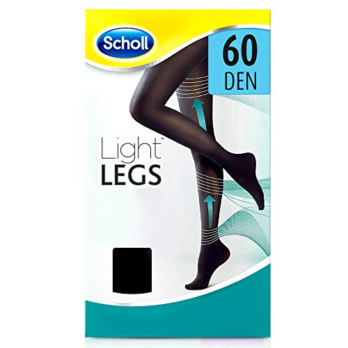 Scholl Light Legs Collant Donna Compressione Graduata 60 Den, XL, Nero, 1 Paio