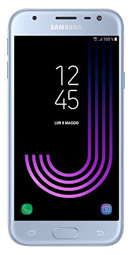 SAMSUNG Galaxy J3 (2017) Smartphone, Blue Silver, 16 GB Espandibili, Dual SIM [Versione Italiana]