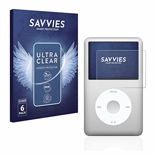 savvies 6-Pezzi Pellicola Protettiva Compatibile con iPod Classic Gen 5-7 Protezione Schermo Trasparente
