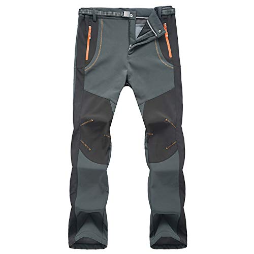 YiLianDa Pantaloni Funzionali Softshell Invernali da Uomo Slim Fit Impermeabili e Traspiranti per Trekking e Sport all'aperto