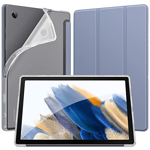 Dadanism Custodia Compatibile con Samsung Galaxy Tab A8 10,5' 2022 (SM-X200/X205/X207), Cover in TPU, Ultra Sottile e Leggera, Auto Sveglia/Sonno, Supporto Trifold, per Galaxy Tab A8, Viola Grigio