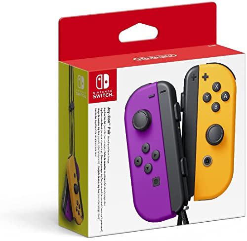 Nintendo Controller Nintendo Switch Set da 2 Joystick, Viola Neon e Arancione Neon