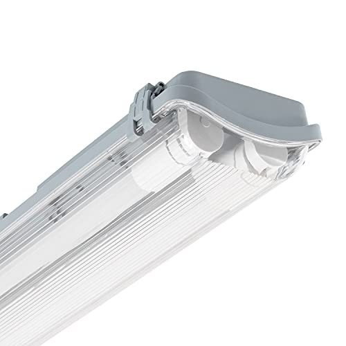 LEDKIA LIGHTING Plafoniera Stagna per due Tubi LED 60 cm IP65 Connessione Unilaterale 600 mm
