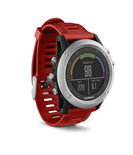 Garmin Fenix 3 Smartwatch GPS Multisport, Display a Colori, Altimetro Barometrico e Bussola Elettronica, Argento/Rosso (Ricondizionato) )
