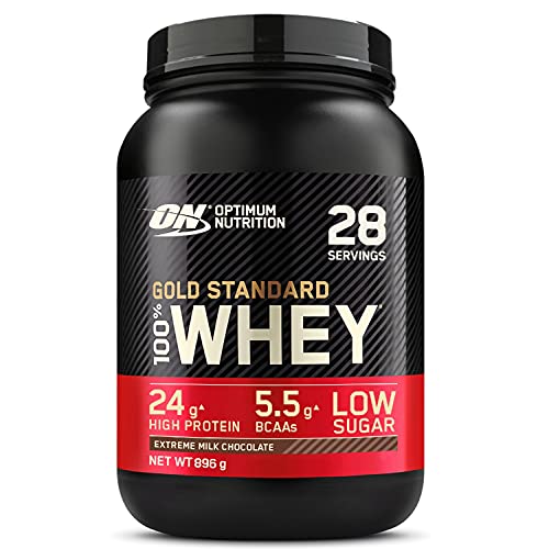 Optimum Nutrition Gold Standard 100% Whey Proteine in Polvere con Proteine Isolate ed Aminoacidi per la Massa Muscolare, Cioccolato al Latte, 28 Porzioni, 896g, il Packaging Potrebbe Variare