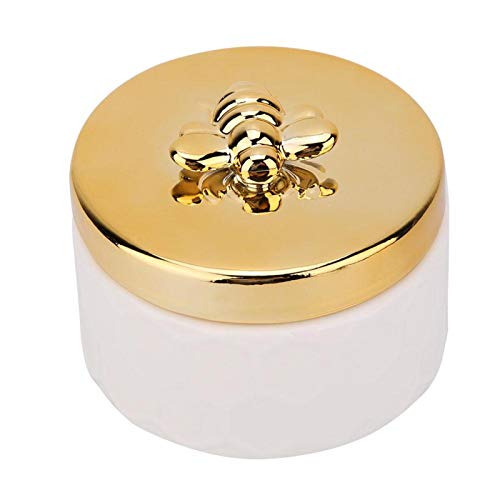 Portagioielli - Elegante e semplice portagioie in ceramica con coperchio ape dorato