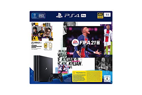 PlayStation 4 Pro Konsole - 1 TB JET Black mit EA Sports FIFA 21 PS 4 (inkl. kostenlosem Upgrade auf PS 5) [Edizione: Germania]