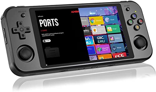 Anbernic RG552 Console di Giochi Portatile, Free with 64G TF Card Built-in 4224 Classic Giochi ，RK3399 Chip Dual System Linux，Android System HDMI Function (Black)