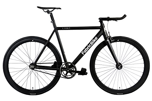 FabricBike Light – Fixed Gear Bicicletta, Single Speed Fixie Completa mozzo, Telaio in Alluminio e Forcella, Ruote 28, 4 Colori, 3 Dimensioni, 9.45 kg (Taglia M) (M-54cm, Light Matte Black)