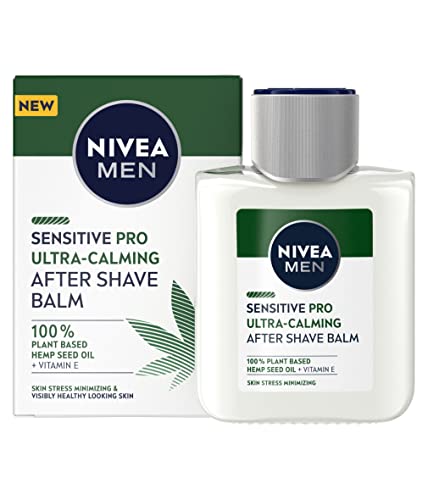 NIVEA MEN Sensitive Pro Balsamo Dopobarba Ultra-Calming in Confezione da 100 ml, After Shave Uomo con Olio di Semi di Canapa e Vitamina E, Balsamo Barba Lenitivo