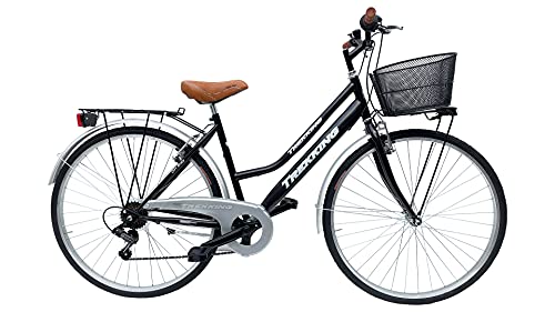 Bicicletta Donna da Passeggio Olanda Misura 28 Bici da città Vintage retrò con Cestino Nero Con Cambio