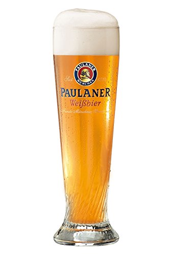 Bavariashop Paulaner - Bicchiere da birra in vetro da 0,5 litri, con logo Paulan