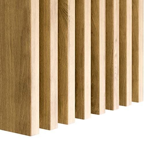 Klemp Pannelli in legno MDF da 22 x 70 mm, per pareti e soffitti, per corridoio, soggiorno, 10 pezzi, LA703 rovere naturale