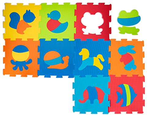Teorema 72475 - Tappeto Puzzle con Animali, colori assortiti, 9 pezzi