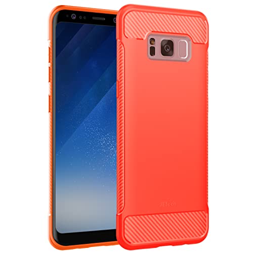 JETech Ultra Sottile Cover Compatibile con Samsung Galaxy S8 (Non Plus +), Magro Cellulare Custodia con Assorbimento degli Urti e Progettare in Fibra di Carbonio (Papaya)