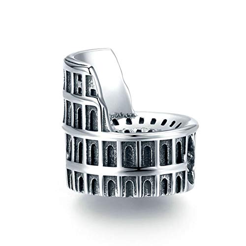 JiaRong Charms - Charm in argento Sterling 925, ciondolo a forma di Colosseo, per braccialetti Pandora