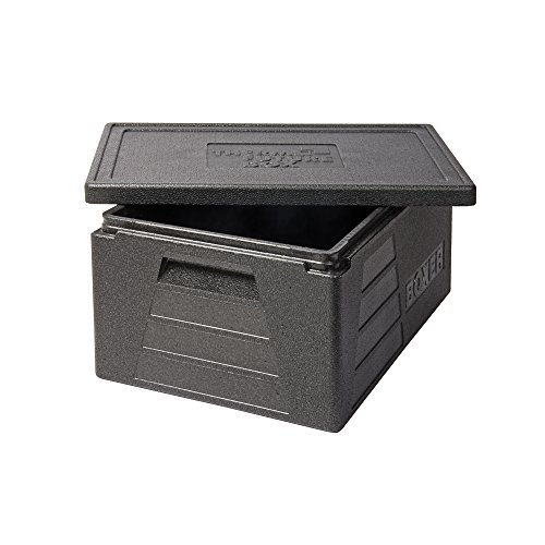 Thermo Future Box Quadrata GN 1/1 Premium Contenitore per Il Trasporto e Scatola Termica con Coperchio, EPP (Polipropilene espanso), Nero, 42 Liter Boxer Transportbox