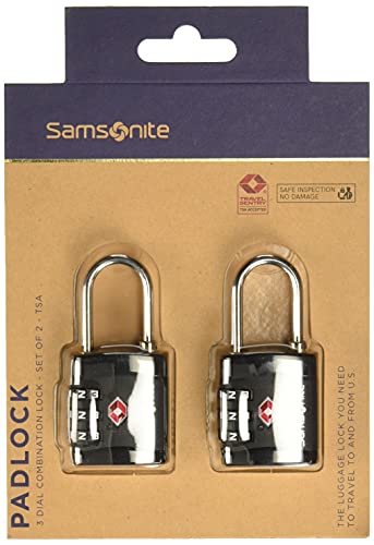 Samsonite Global Travel Accessories Three Dial TSA Combi Lucchetto per Valigie, 7 centimeters, Nero (Black)