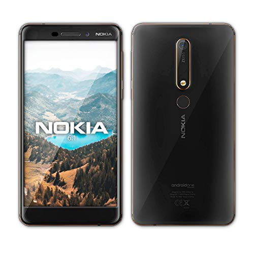 Nokia 6.1 Smartphone da 5.5” IPS full-HD, 3 GB RAM, 32 GB ROM, Single-SIM, Camera da 16MP, Nero/Copper [Italia]