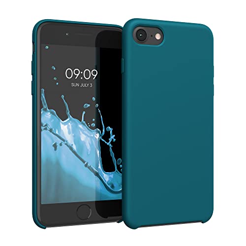 kwmobile Custodia Compatibile con Apple iPhone SE (2022) / SE (2020) / 8/7 - Cover in Silicone TPU - Back Case per Smartphone - Protezione Gommata petrolio matt