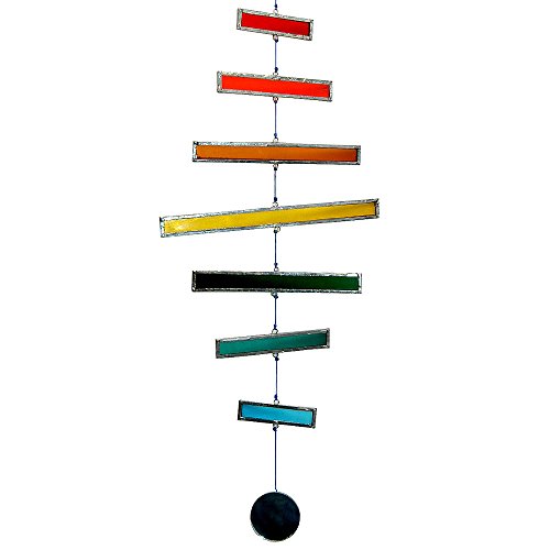 HAB & GUT -HA011- Carillon di Vento colorato, taglii Orizzontali, 43 cm, Mobile per Decorare la Finestra, Parete, camere, terrazze e Balcone