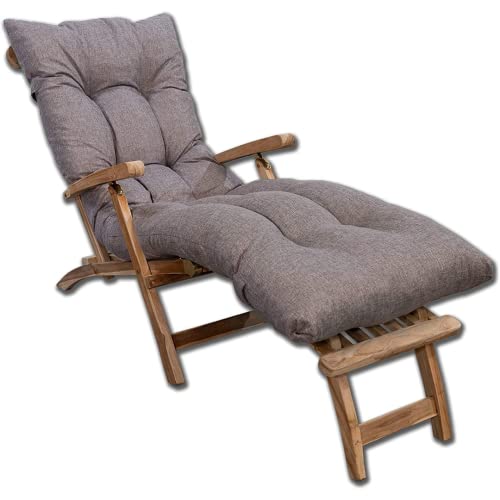 Bananair Cuscino per sedia a sdraio, per lettino e sedia, realizzato in Francia (195 x 65 x 15 cm) (Beige)