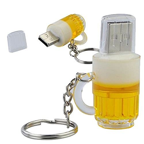 Ulticool Bicchiere di Birra 8 GB - Beer Glass - Chiavetta Pendrive - Memoria Archiviazione dei Dati - USB Flash Pen Drive Memory Stick - Giallo e Bianco