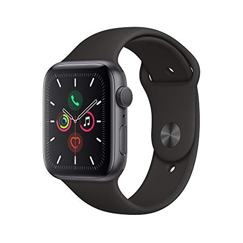 Apple Watch Series 5 (GPS, 44 mm) Cassa in Alluminio, Grigio Siderale e Cinturino Sport - Nero