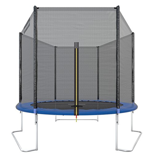 Ultrasport Trampolino da giardino Jumper set completo trampolino inclusi tappeto elastico, rete di sicurezza, pali della rete imbottiti e rivestimento dei bordi, Blu (251 cm)