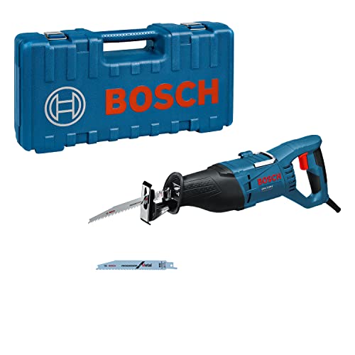 Bosch Professional 060164C800 Sega Universale GSA 1100 E, Inclusi 1 Lama S 2345 X per Legno, 1 Lama S 123 XF per Metallo, in Valigetta, 1100 watts